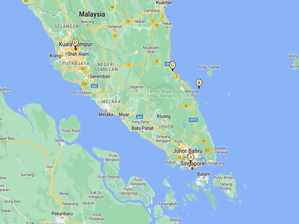 Singapore, Rawa Island, Rompin State Park og Kuala Lumpur